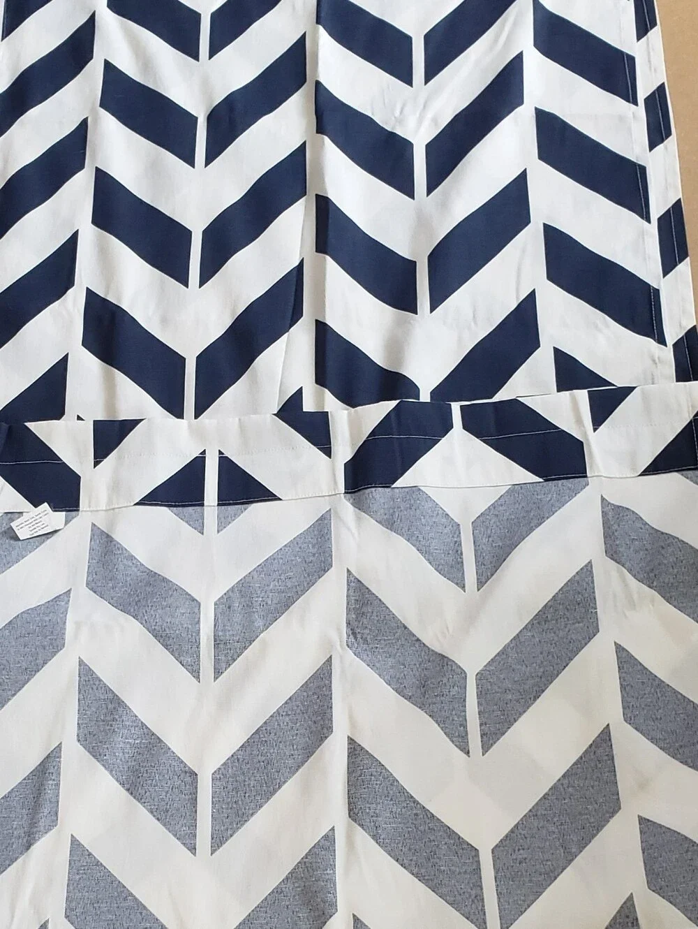 Navy and White Chevron Curtain Panels-2 Light Filtering 28